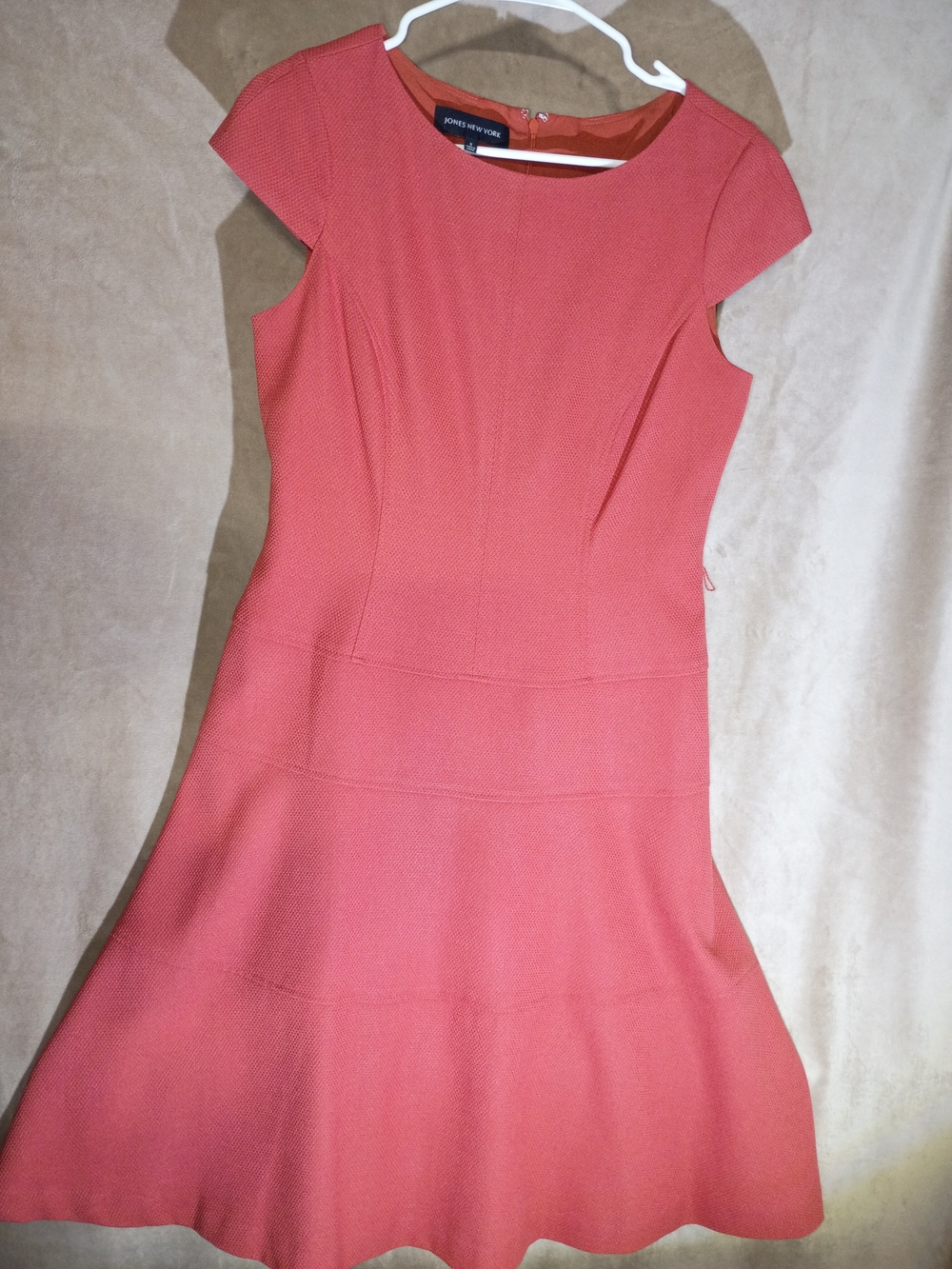 Jones New York Coral Fit-and-Flare Cap-Sleeve Dress